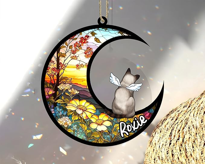 Cat Memorial Suncatcher - Custom Burmese