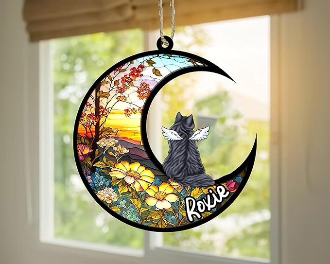Cat Memorial Suncatcher - Custom Chantilly 02
