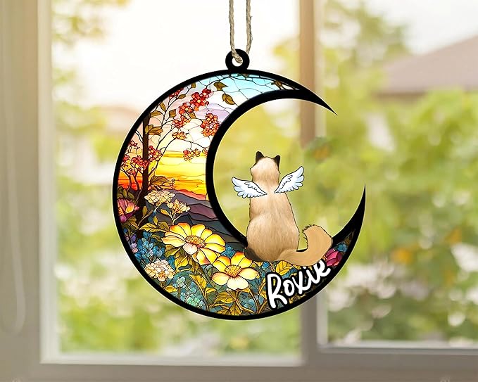 Cat Memorial Suncatcher - Custom Balinese 04
