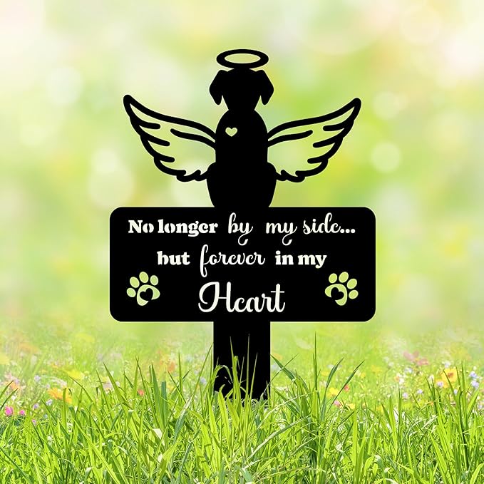 Angel Dog Grave Marker