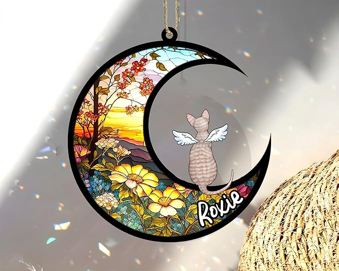 Cat Memorial Suncatcher - Custom Cornish Rex 01