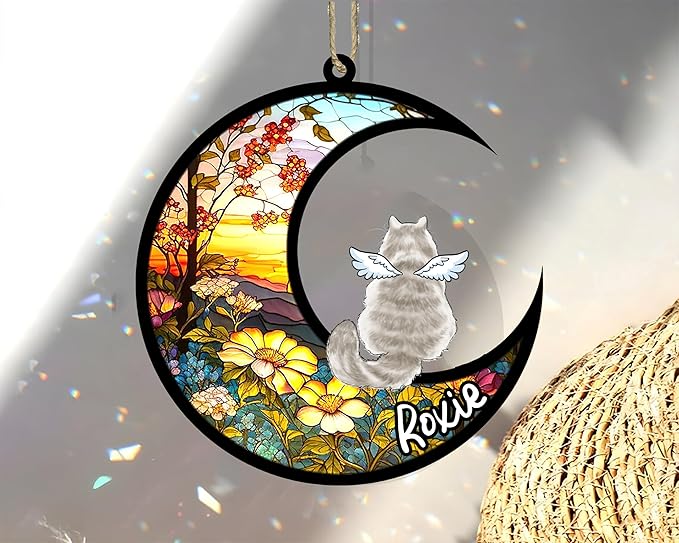 Cat Memorial Suncatcher - Custom Siberian 05