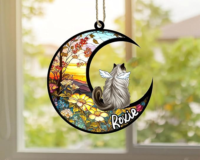 Cat Memorial Suncatcher - Custom Ragdoll 01