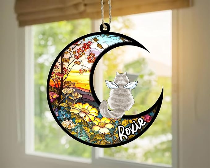 Cat Memorial Suncatcher - Custom Siberian 05