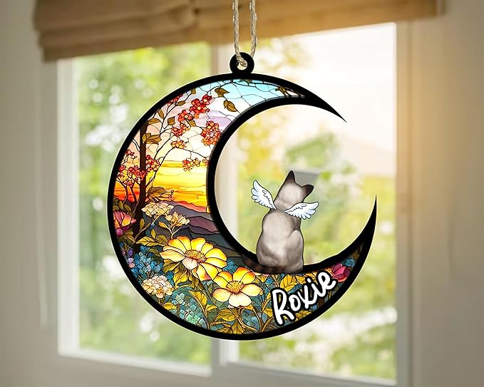 Cat Memorial Suncatcher - Custom Burmese