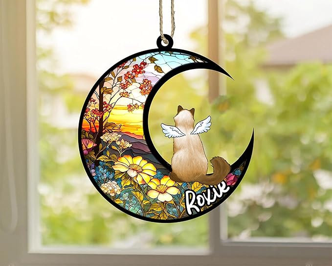 Cat Memorial Suncatcher - Custom Balinese 02