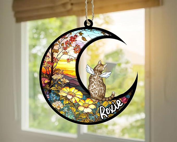 Cat Memorial Suncatcher - Custom Bengal 01