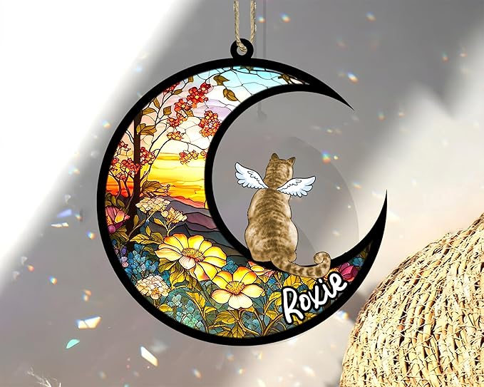 Cat Memorial Suncatcher - Custom Domestic