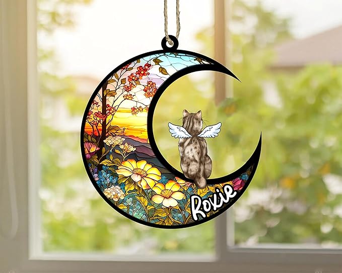 Cat Memorial Suncatcher - Custom American Bobtail 04