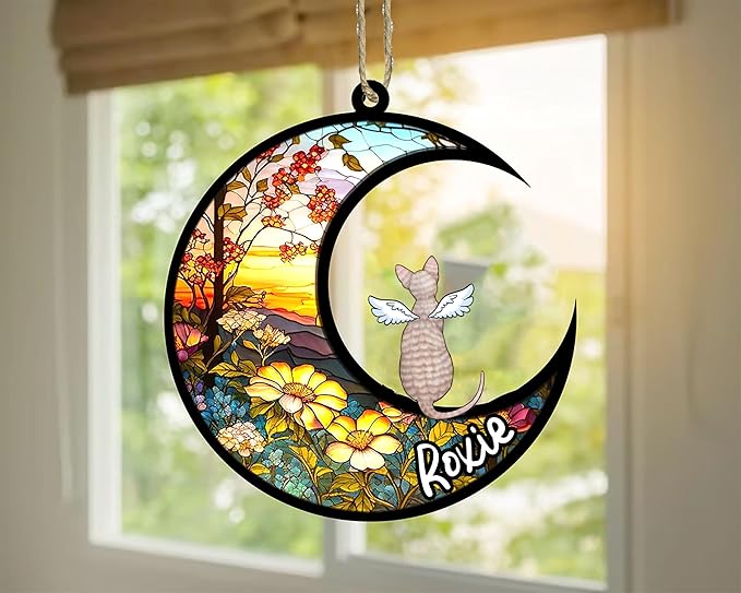 Cat Memorial Suncatcher - Custom Cornish Rex 01