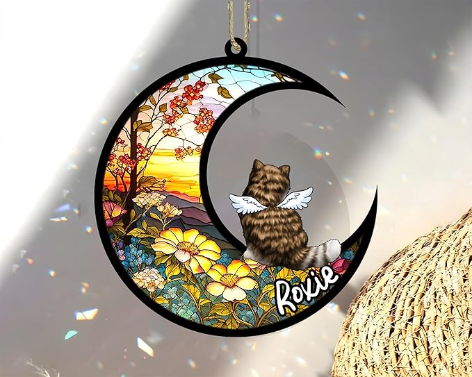 Cat Memorial Suncatcher - Custom Exotic Shorthair 02