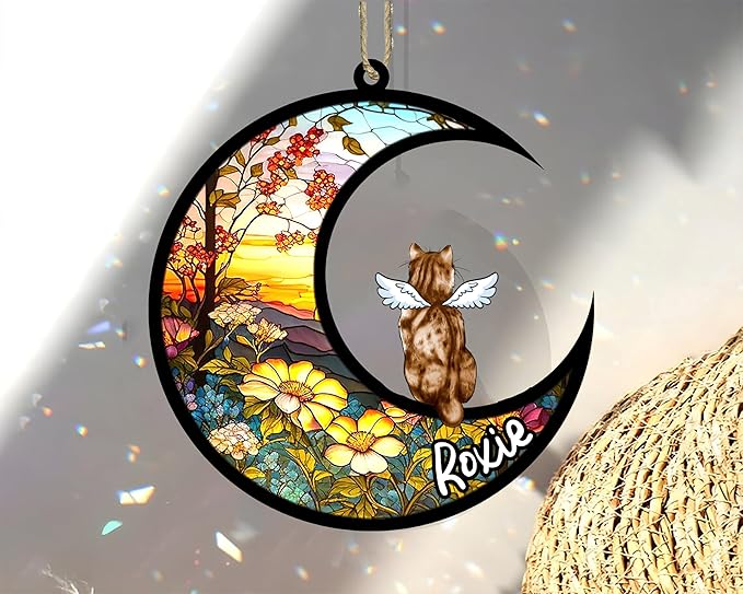 Cat Memorial Suncatcher - Custom American Bobtail 01
