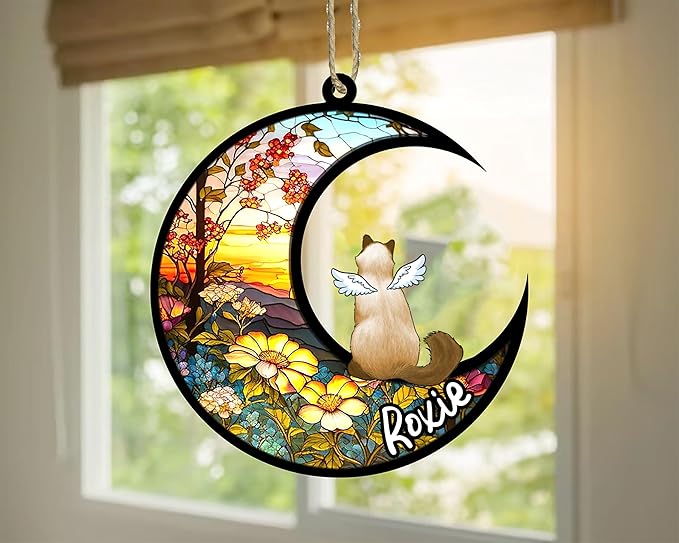 Cat Memorial Suncatcher - Custom Balinese 02