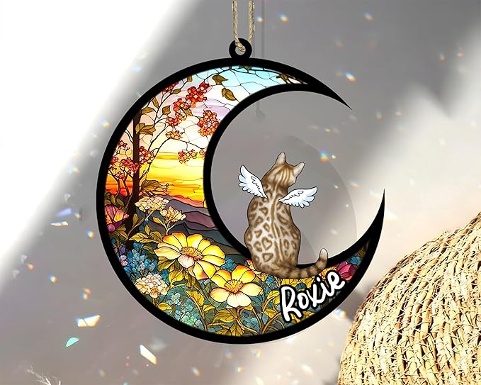 Cat Memorial Suncatcher - Custom Bengal 01
