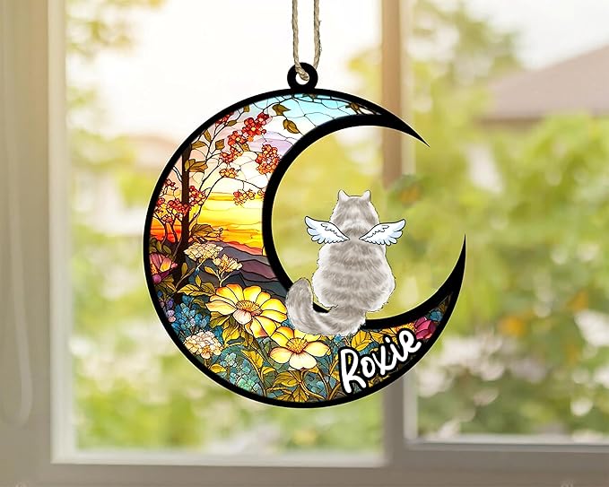 Cat Memorial Suncatcher - Custom Siberian 05