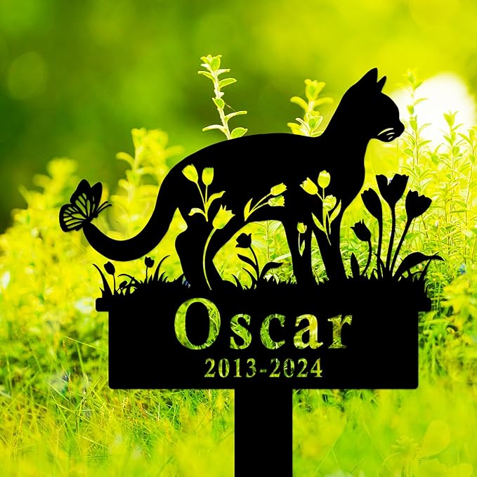 Custom Pet Cat Memorial Grave Marker