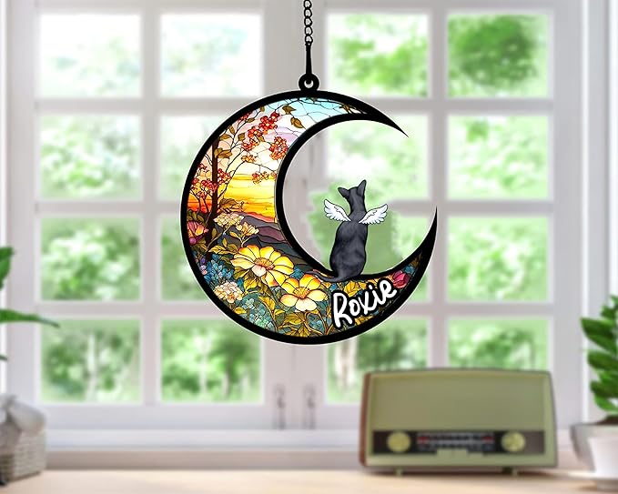 Cat Memorial Suncatcher - Custom Oriental Shorthair 01