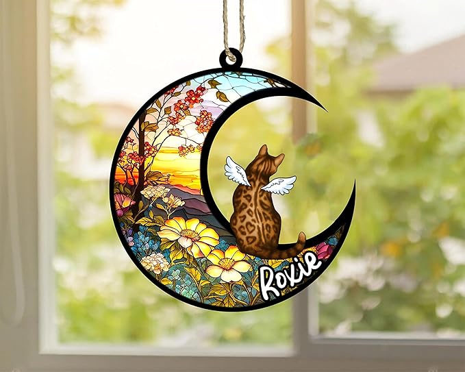 Cat Memorial Suncatcher - Custom Bengal 03