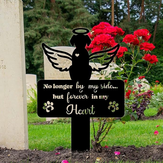 Angel Dog Grave Marker