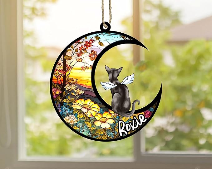 Cat Memorial Suncatcher - Custom Abyssinian 07