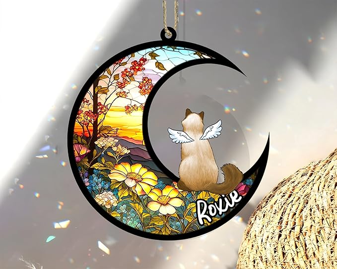 Cat Memorial Suncatcher - Custom Balinese 02