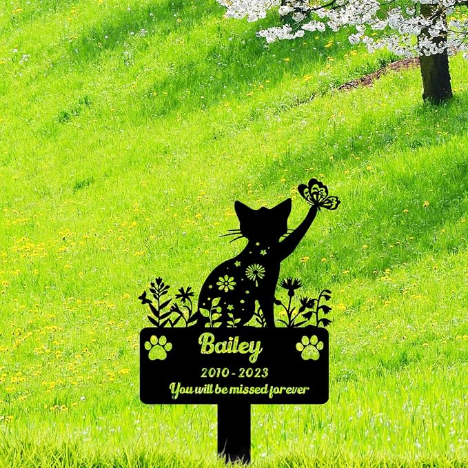 Custom Pet Cat Memorial Grave Marker
