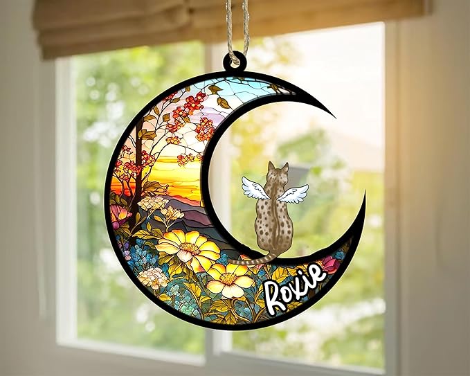 Cat Memorial Suncatcher - Custom Ocicat 05