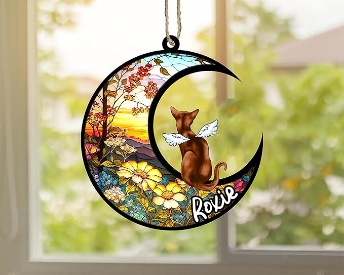 Cat Memorial Suncatcher - Custom Abyssinian 03