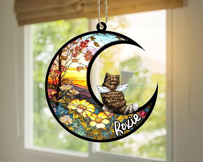 Cat Memorial Suncatcher - Custom Exotic Shorthair 02