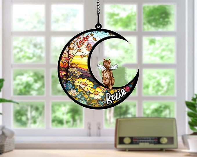 Cat Memorial Suncatcher - Custom American Bobtail 01