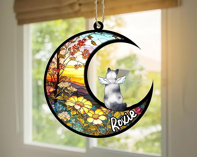 Cat Memorial Suncatcher - Custom British Shorthair 01