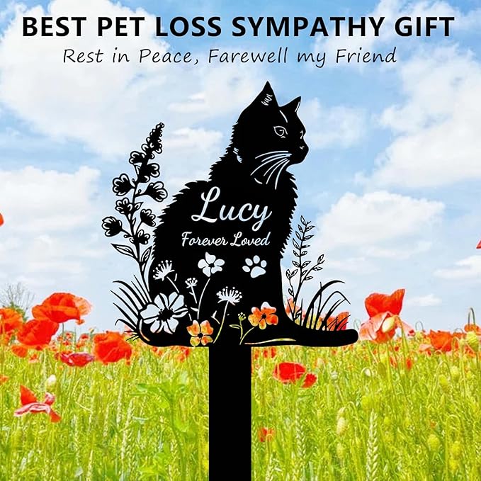 Custom Cat Memorial Grave Marker