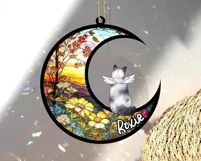 Cat Memorial Suncatcher - Custom British Shorthair 01
