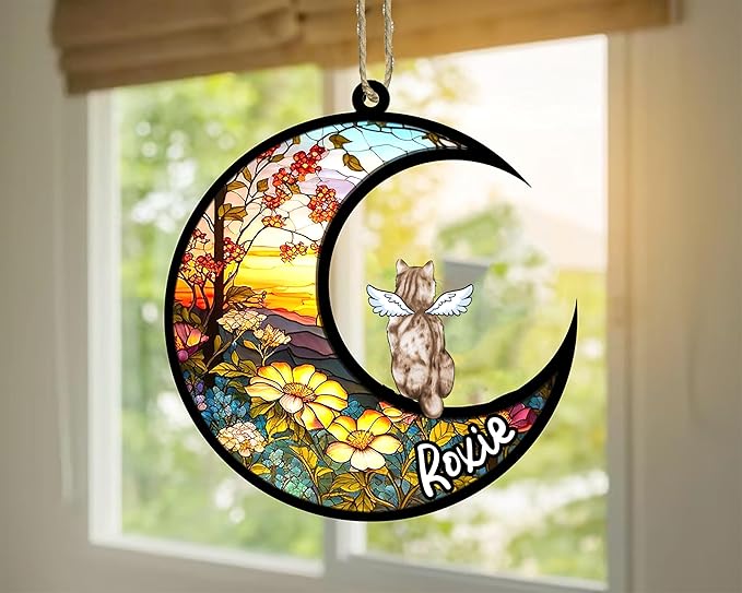 Cat Memorial Suncatcher - Custom American Bobtail 02