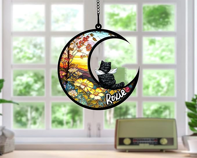 Cat Memorial Suncatcher - Custom Exotic Shorthair 01