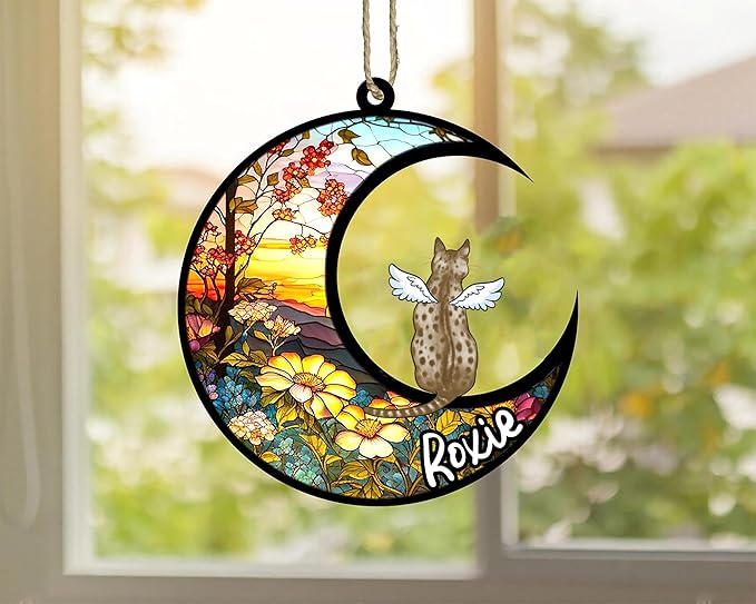 Cat Memorial Suncatcher - Custom Ocicat 05