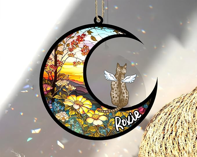 Cat Memorial Suncatcher - Custom Ocicat 05