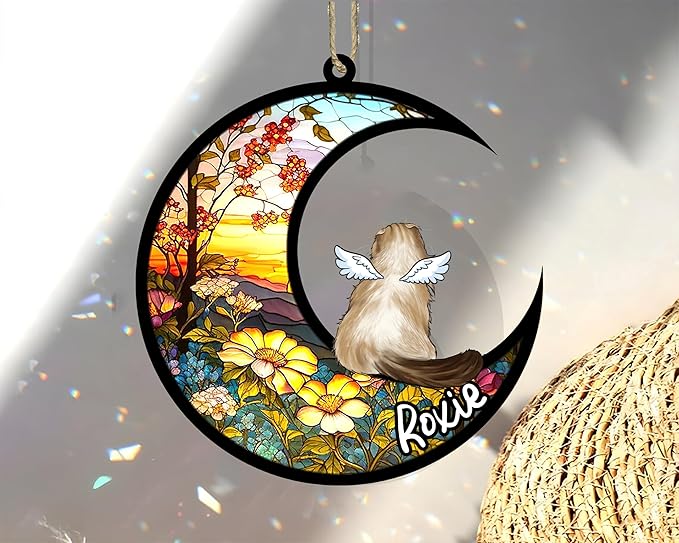 Cat Memorial Suncatcher - Custom American Curl 03
