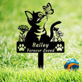 Custom Flower Cat Memorial Grave Marker Stake