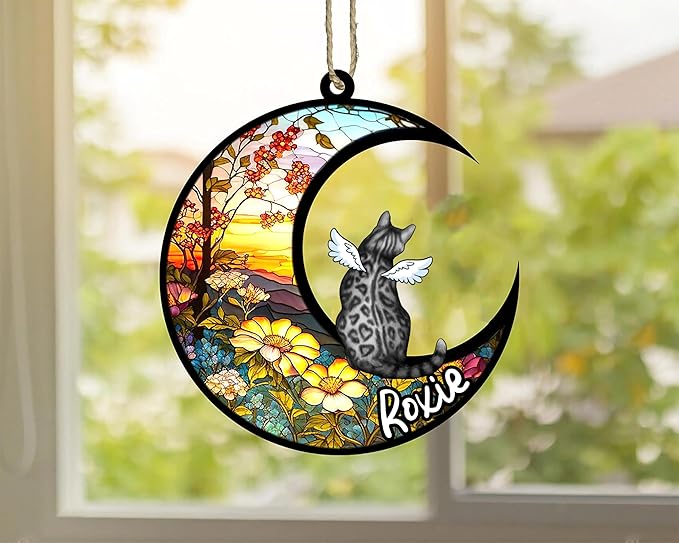Cat Memorial Suncatcher - Custom Bengal 02