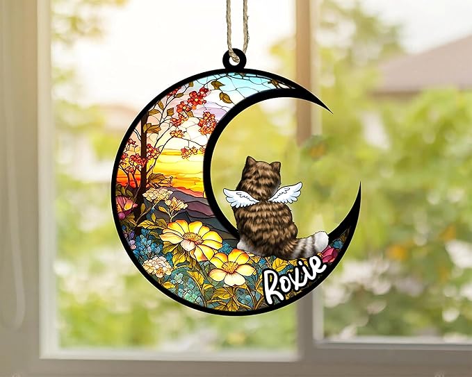 Cat Memorial Suncatcher - Custom Exotic Shorthair 02