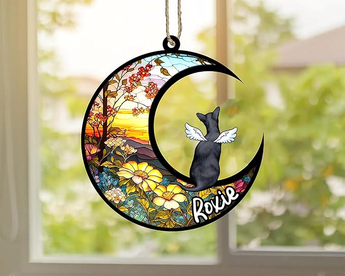 Cat Memorial Suncatcher - Custom Oriental Shorthair 01