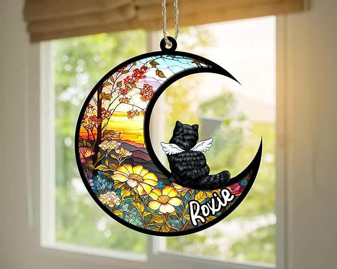 Cat Memorial Suncatcher - Custom Exotic Shorthair 01