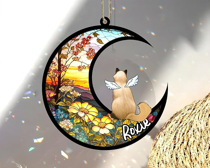 Cat Memorial Suncatcher - Custom Balinese 04