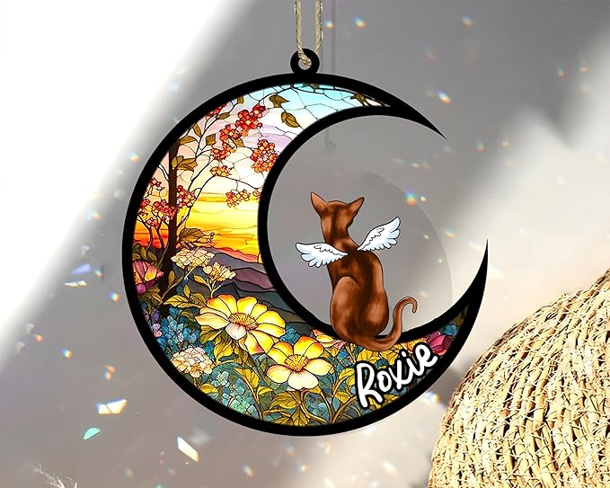 Cat Memorial Suncatcher - Custom Abyssinian 03