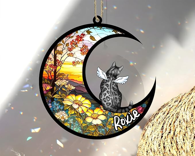 Cat Memorial Suncatcher - Custom Bengal 02