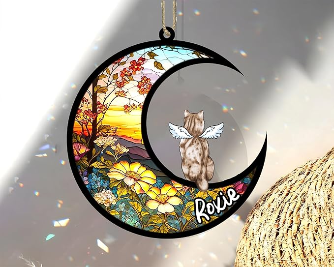Cat Memorial Suncatcher - Custom American Bobtail 02