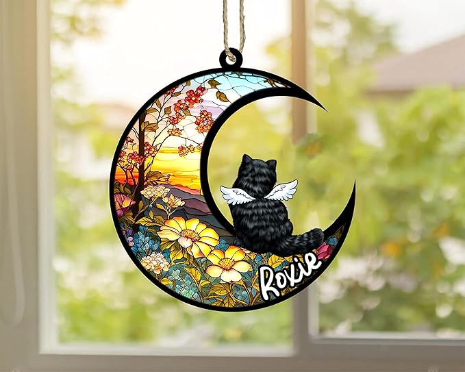 Cat Memorial Suncatcher - Custom Exotic Shorthair 01