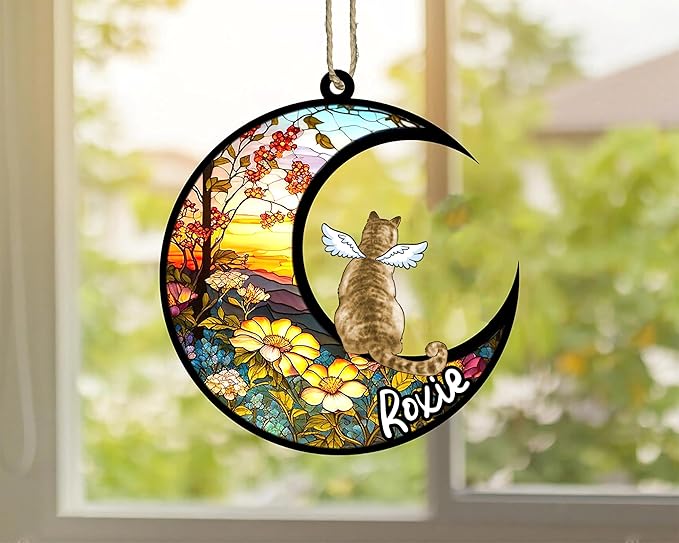 Cat Memorial Suncatcher - Custom Domestic