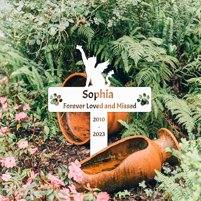 Personalized Cat Memorial Grave Marker Stake